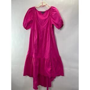 I.N.C. International Concepts Hot Pink Ruffle High-Low Dress with Pockets Large